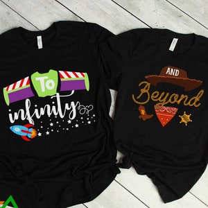 To Infinity and Beyond Couple Matching Shirts - Toy Story Family T-shirt, Sweater, Hoodie - Pixar Disney Vacation Family & Friends Gifts