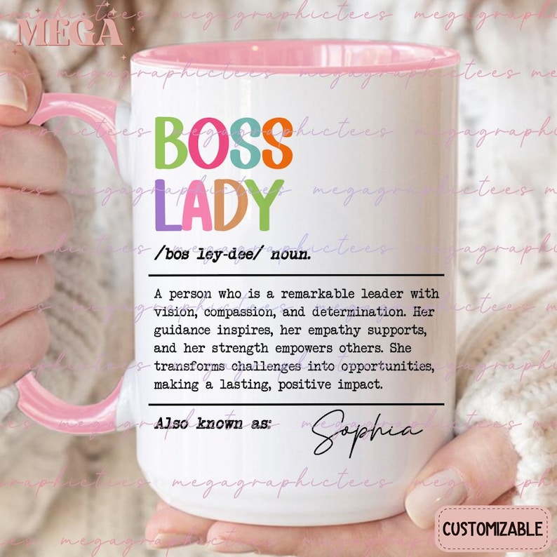 Personalized Boss Lady Gifts, Custom Boss Lady Mug, Custom Gift for Female Boss, Female Manager Gift Mug 002470 image 2