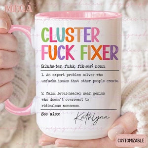 Personalized Funny Office Mug, Funny Coworker Retirement Gift, Personalized Coworker Mug, Gift for Problem Solver 002450