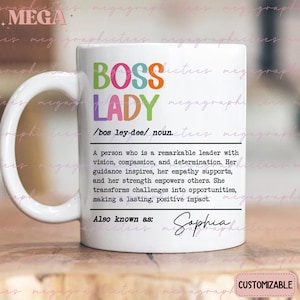 Personalized Boss Lady Gifts, Custom Boss Lady Mug, Custom Gift for Female Boss, Female Manager Gift Mug 002470 image 8