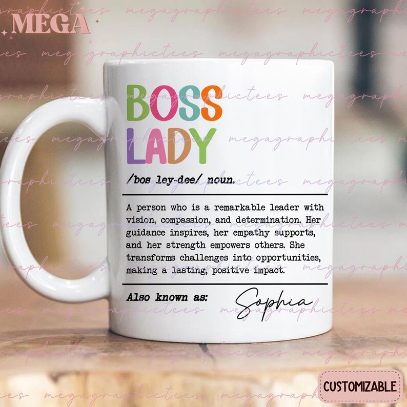 Personalized Boss Lady Gifts, Custom Boss Lady Mug, Custom Gift for Female Boss, Female Manager Gift Mug 002470 image 8