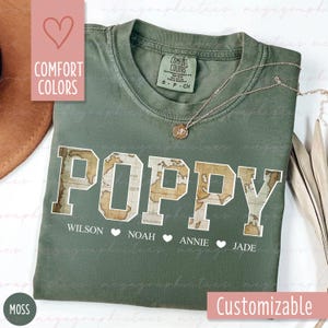 Chemise coquelicots couleurs confort, chemise coquelicots carte vintage personnalisée, chemise pops personnalisée, nouvelle chemise grand-père 003092