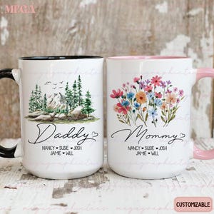 Mommy and Daddy Mugs, Promoted to Mom, Promoted to Dad, Parents Pregnancy Announcement Mug, New Mom Dad Gift 002627