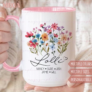 Custom Lolli Mug, Personalized Lolli Mug, Wildflowers Lolli Mug, Customized Lolli Gifts, Gift for Lolli 003160