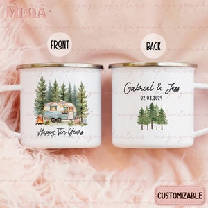 Zinn Jahr Jubiläumsbecher, personalisierter Jahrestagsbecher, Zinn Jahrestagsgeschenk, Jahrestagsgeschenk für Paar 001904