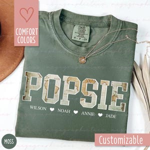 Komfort Farben Popsie Shirt, personalisierte Vintage Karte Popsie Shirt, benutzerdefinierte Opa Shirt, neue Opa Shirt 003101