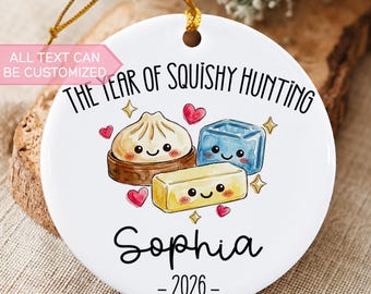 Custom Squishy Collector Ornament, Year Of Squishy Ornament, Custom Christmas Gift MD00437