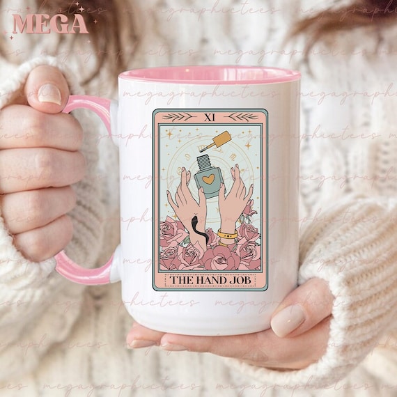 Funny Nail Tech Tarot Card Mug, Nail Technician Mug, Nail Tech Life Gift, Funny Gift for Nail Artist 001768