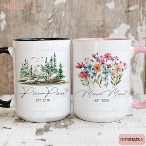 Mawmaw Pawpaw Mugs, Promoted to Mawmaw, Promoted to Pawpaw, Grandparents Pregnancy Announcement Mug, New Grandparents Gift 002625