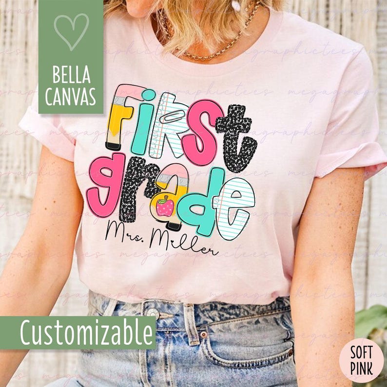 Personalized First Grade Teacher Shirt, Custom 1st Grade Teacher Shirt ...