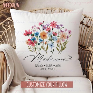 Coussin Madrina personnalisé, cadeaux Madrina personnalisés, cadeaux Madrina et enfants, cadeaux Madrina personnalisés 003155