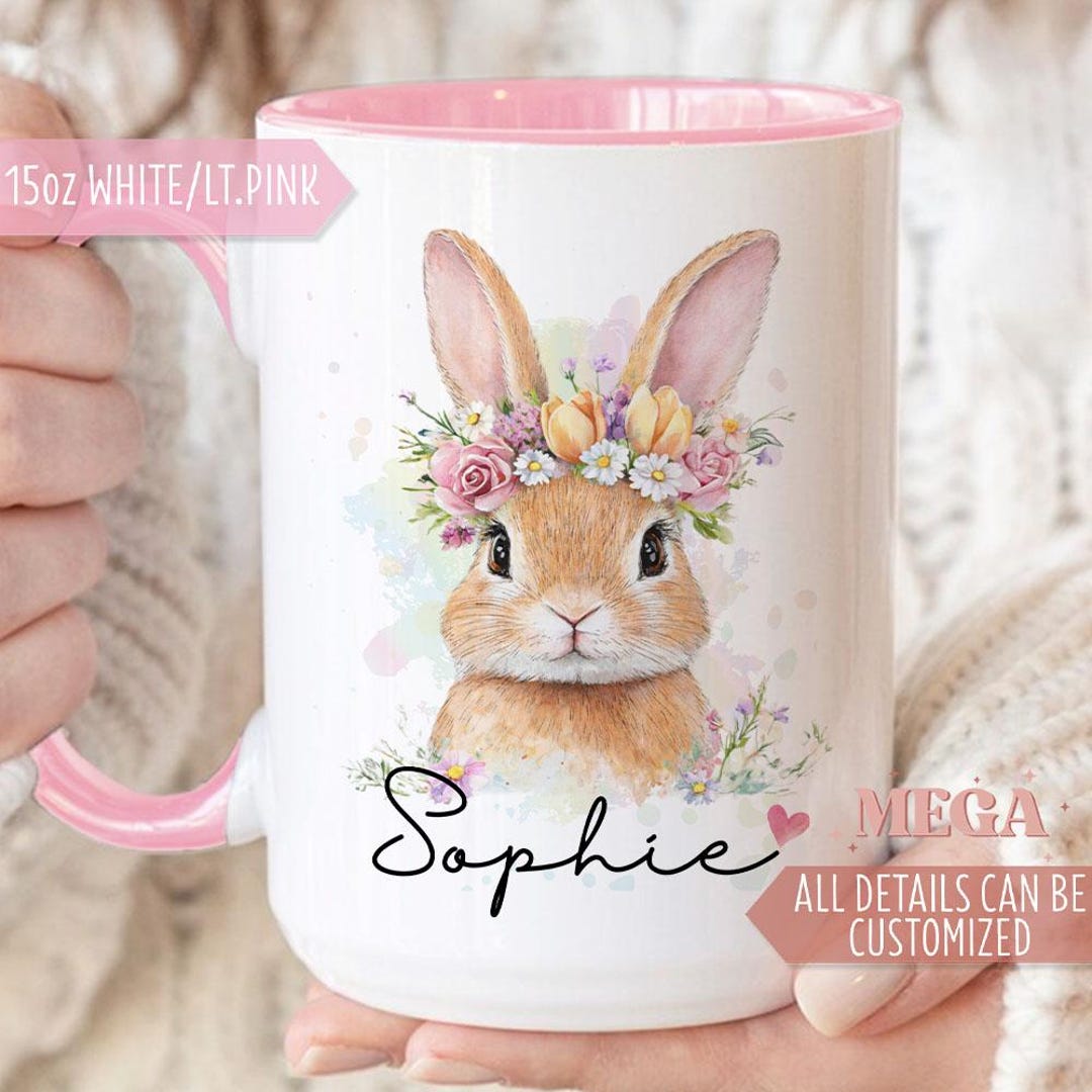 Personalized Rabbit Mug, Easter Bunny Mug, Custom Bunny Mug 006721 - Etsy