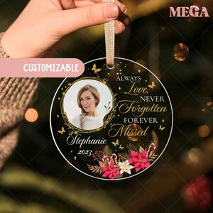 Personalized Memorial Acrylic Ornament, Memorial Christmas Keepsake, Remembrance Ornament ...