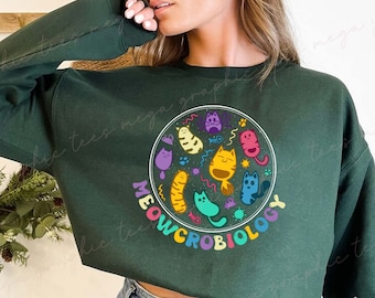 Meowcrobiology Sweatshirt, Biology Teacher Student Gift, Microbiologist, Biologist Scientist Tee, Funny Cat Lover Gift, Biology Cat 000135