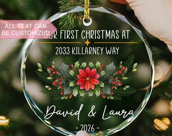 First Christmas at New Home Gift, Personalized Christmas Gift, First Christmas in New Home Ornament, Custom Housewarming Gift MD00479