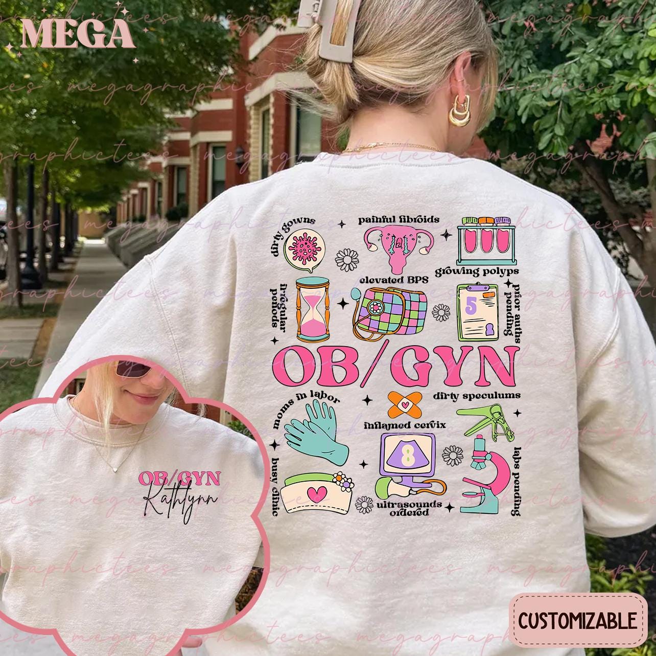 Personalized OBGYN Shirt/Sweatshirt, Obstetrician-Gynecologist Shirt, OB/GYN Doctor Shirt, Obgyn Nurse Shirt, Gynecologist Gifts 002360