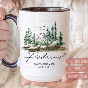 Custom Padrino Mug, Personalized Padrino Mug, Wildflowers Padrino Mug, Customized Padrino Gifts, Gift for Padrino 003208