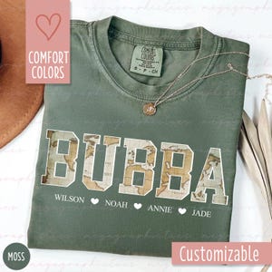 Chemise Bubba couleurs confort, chemise Bubba carte vintage personnalisée, chemise grand-père personnalisée, nouvelle chemise grand-père 003106