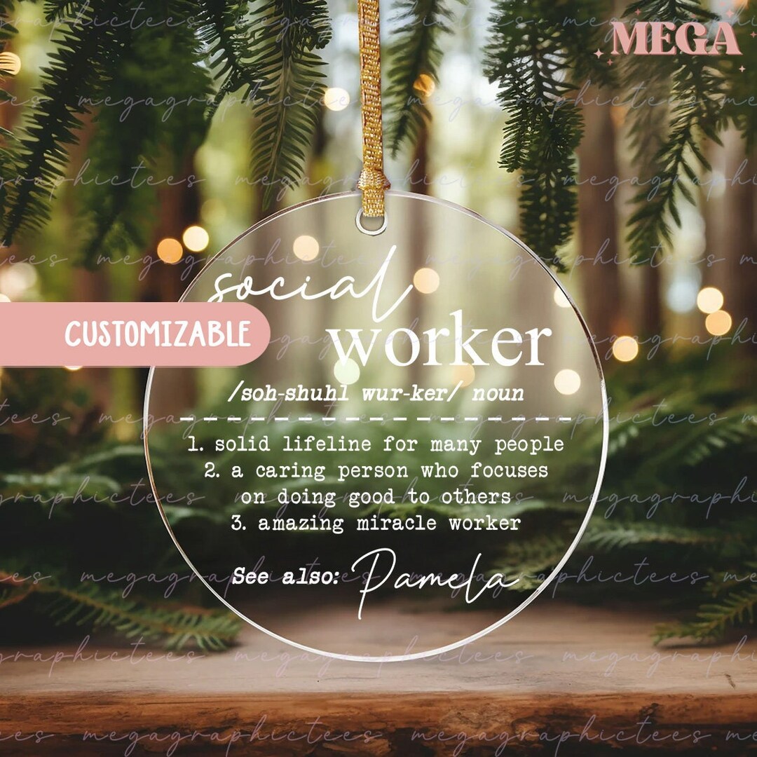 Social Worker Gifts, Social Worker Definition Acrylic Ornament, Custom