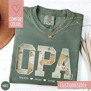 Chemise Opa couleurs confort, Chemise Opa carte vintage personnalisée, Chemise papy personnalisée, Chemise papy neuve 003104
