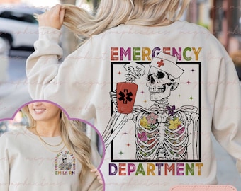 Personalized Emergency Department Shirt/ Sweatshirt, ED Nurse Sweatshirt, ER Nurse Sweatshirt, ED Nurse Shirt, Er Nurse Gift, Er Tee 001291