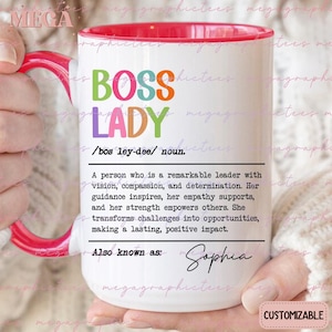 Personalized Boss Lady Gifts, Custom Boss Lady Mug, Custom Gift for Female Boss, Female Manager Gift Mug 002470 image 3
