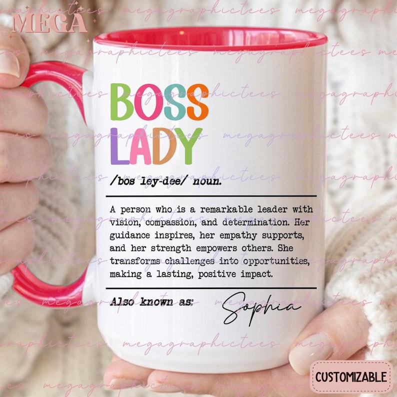 Personalized Boss Lady Gifts, Custom Boss Lady Mug, Custom Gift for Female Boss, Female Manager Gift Mug 002470 image 3