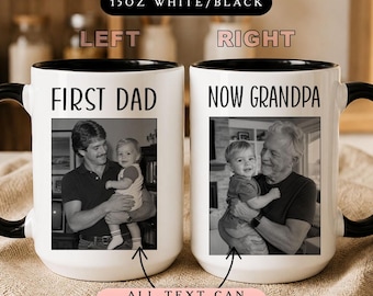 First Dad Now Grandpa Mug, Personalized Dad to Grandpa Mug, Father's Day Gift for Grandpa, Papa MP00256
