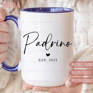 New Padrino Gift Mug, Personalized Padrino Mug, Padrino Est. 2025, Gift for New Padrino, Gift for Expecting Padrino 003467