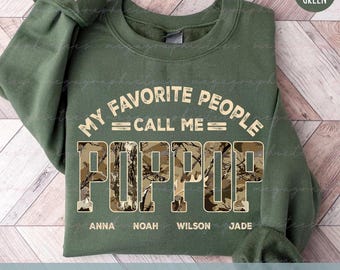 Customzed Est. Pop Pop Sweatshrt Wth Grandkds Names - Unsex