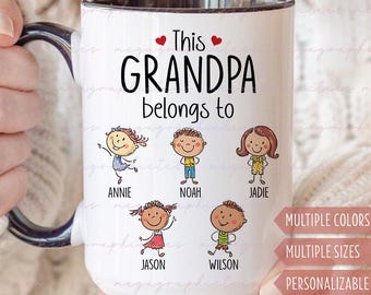 Personalized Grandpa Gifts, Custom Grandpa with Kids' Names Gifts, Customize Gift for Grandpa, Gift from Grandkids to Grandpa 003403