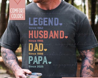 Legend, Husband, Dad And Papa Since - Family Personalized