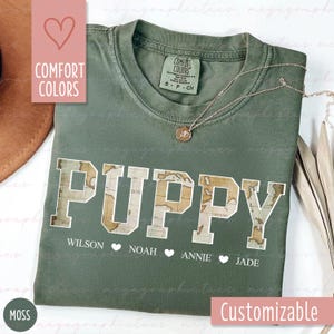 Chemise chiot couleurs confort, chemise chiot carte vintage personnalisée, chemise grand-père personnalisée, nouvelle chemise grand-père 003105