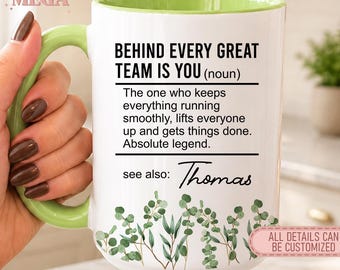 Personalized Team Appreciation Mug, Custom Name Coworker Gift, Employee Thank You Mug, Office Coffee Cup MD00591