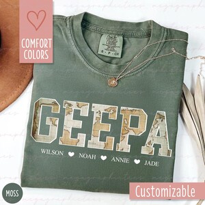 Chemise geepa couleurs confort, chemise geepa carte vintage personnalisée, chemise grand-père personnalisée, nouvelle chemise grand-père 03095