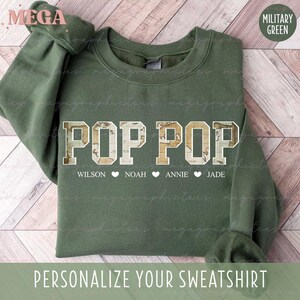 Pop Pop Sweatshirt, personalisiertes Vintage Map Pop Pop Sweatshirt, benutzerdefiniertes Opa Sweatshirt, neues Opa Sweatshirt 003100