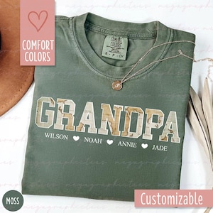 Chemise grand-père couleurs confort, chemise grand-père carte vintage personnalisée, chemise grand-père personnalisée, nouvelle chemise grand-père 003089