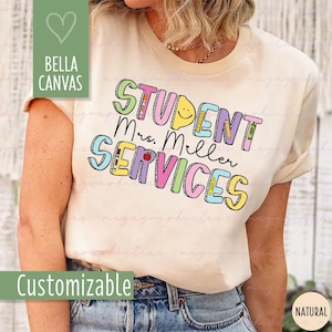 Camiseta de Servicios Estudiantiles, Camiseta Personalizada de Servicios Estudiantiles, Camiseta del Equipo de Apoyo Educativo, Regalo para Consejeros y Trabajadores Sociales 003993