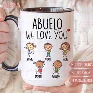 Personalized Abuelo Gifts, Custom Abuelo Mug, Abuelo with Kids' Names Gifts, Customize Gift for Abuelo 003420
