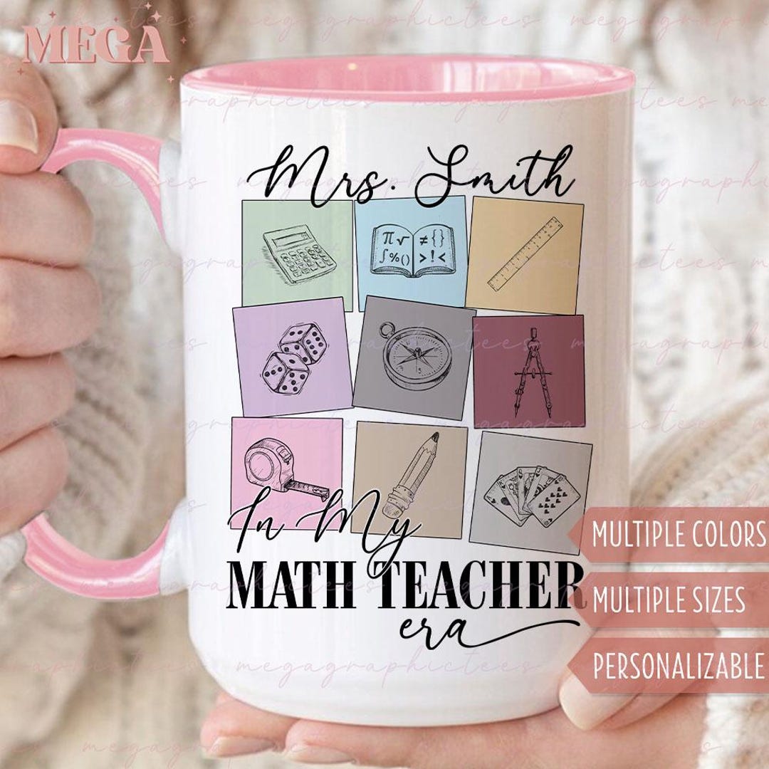 Personalized Math Teacher Mug, Custom Math Teacher Mug, Math Teacher ...