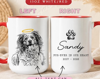 Custom Pet Photo Memorial Mug, Personalized Dog Photo Sympathy Gift, Pet Loss Keepsake MD00593