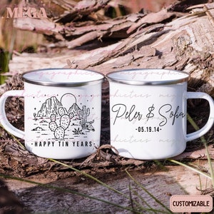 Benutzerdefinierte Zinn Jahre Becher, personalisierte Zinn Jahr Jubiläumsbecher, Zinn Jahr Jahrestagsgeschenk, Jahrestagsgeschenk für Paare 002069