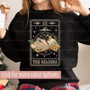 Leser Tarot Karte Sweatshirt, Leseratte Sweatshirt, Bücherwurm Sweatshirt, Geschenk für Buchliebhaber, Tarot Kartenleser Sweatshirt 002084