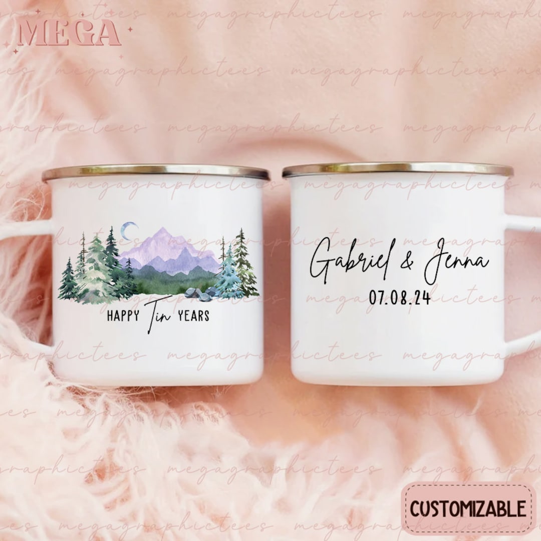 Custom Tin Year Mug, Personalized Tin Year Anniversary Mug, Tin Year ...