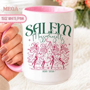 Salem Massachusetts-mugg, Witch City Halloween-mugg, vintage Salem-häxkaffekopp 008142