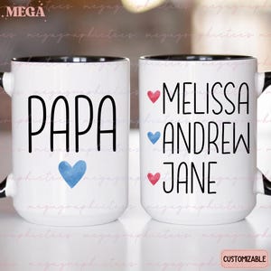 Papa Mug, Personalized Grandpa Gifts, Custom Grandfather Cup, Birthday Gift for Grandpa, Grandad Gift Mug 002579