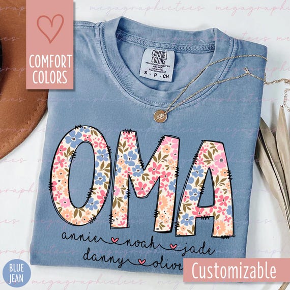 Comfort Colors Wildflowers Oma Shirt, German Grandma Shirt, Floral Custom Oma Shirt, Gift for Oma, Flowers Oma Shirt 002827