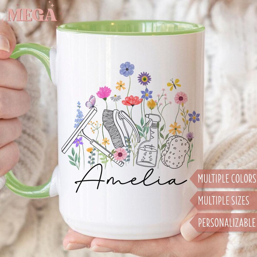Personalized House Cleaner Gift, Housekeeper Coffee Mug, Cleaning Lover ...