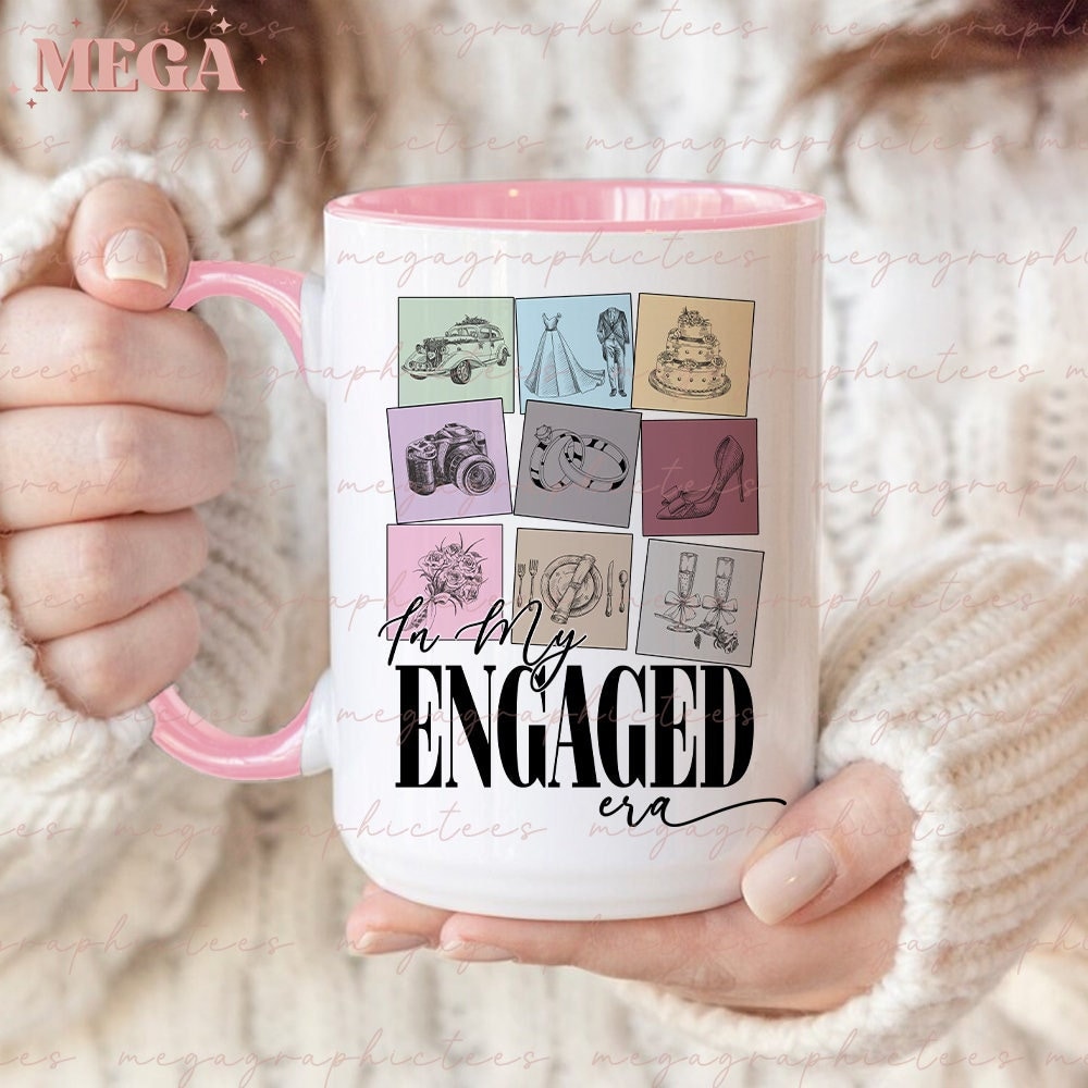 Engaged Mug, Engaged Announcement Mug, Engaged Era Mug, Engagement Gifts 001881