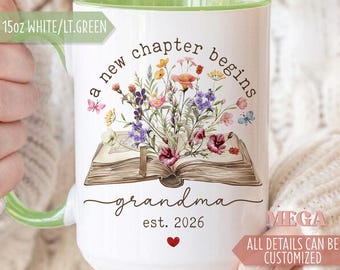 Personalized Grandma Coffee Mug, Promoted to Grandma Gift, Grandma to Be Gift, New Grandma  Pregnancy Announcement Gift 007301